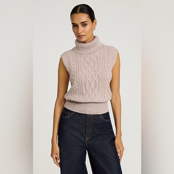 Express Cable Knit Sleeveless Turtleneck Sweater - Picture 1 of 6